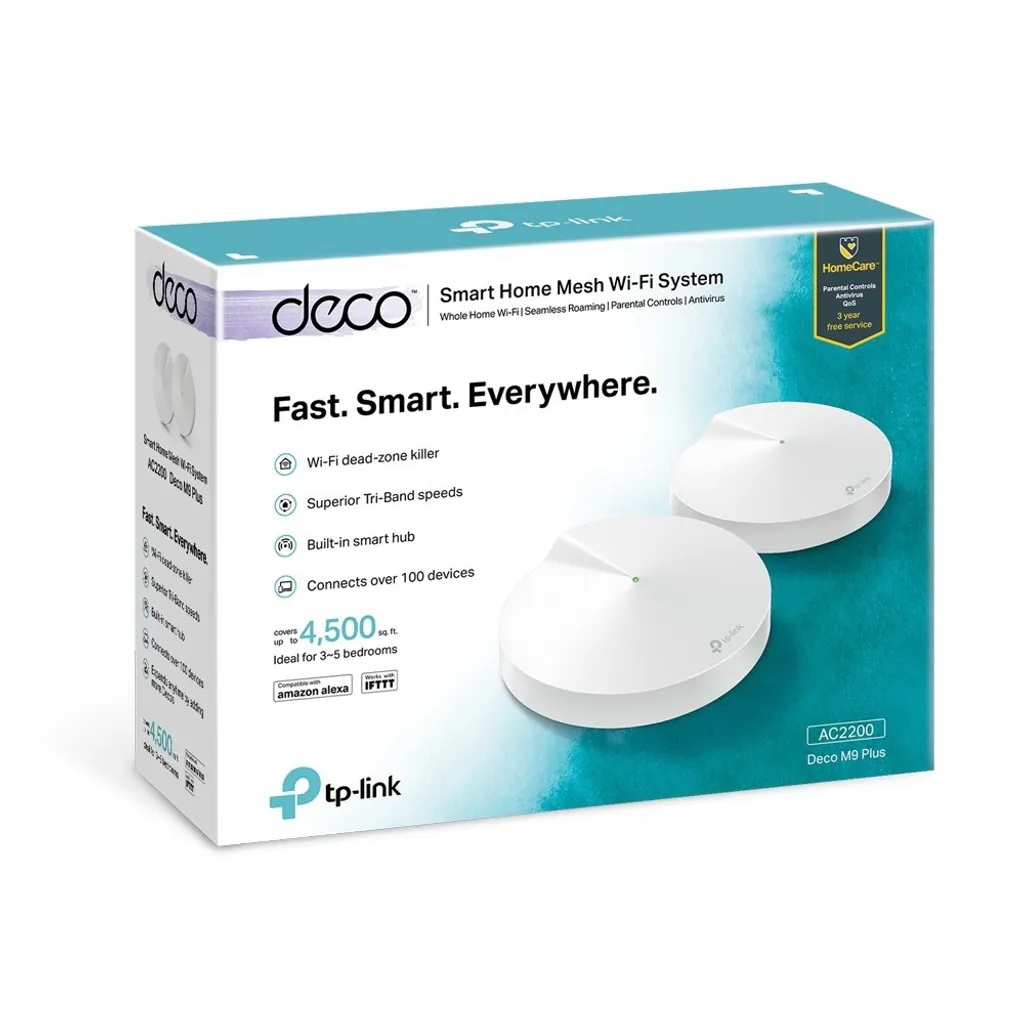 Router TP-Link Deco M5 2-Pack AC1300 Whole-Home Sistema en Malla Wi-Fi para el Hogar Dual-Band 802.11ac