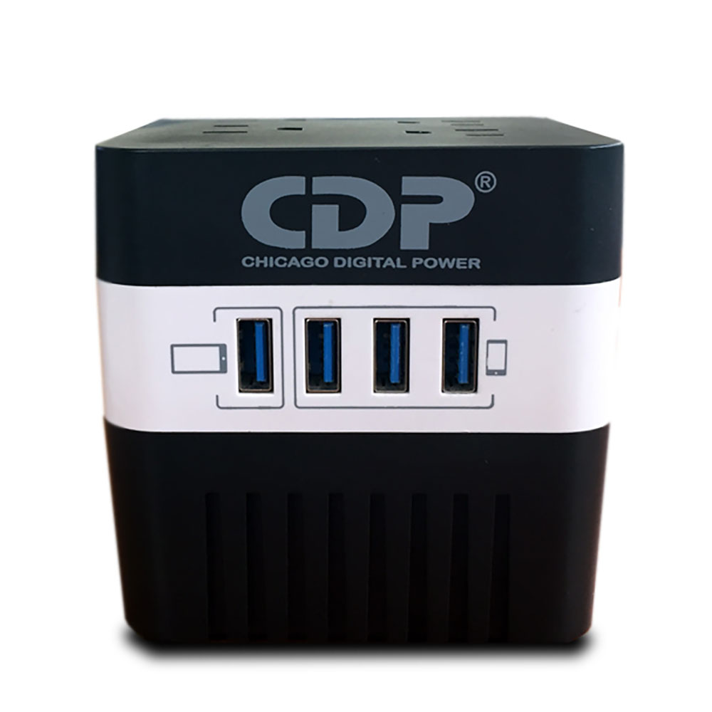 Regulador CDP 600V 300W 4 Contactos 4 USB Supresión de Picos