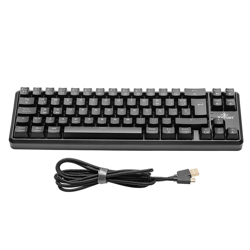 Teclado Gamer Yeyian AKIL S3500 RGB Mecánico Switch Blue Alámbrico Negro (Español)