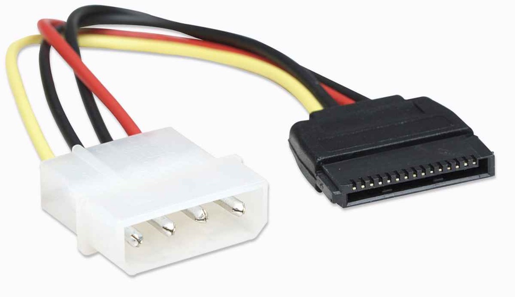 Cable Manhattan 4-pin Molex Macho - 15-pin SATA Macho 16cm