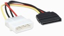 Cable Manhattan 4-pin Molex Macho - 15-pin SATA Macho 16cm