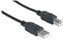 Cable Manhattan Dara Dispositivos USB De Alta Velocidad USB A - USB B 1.8 Metros