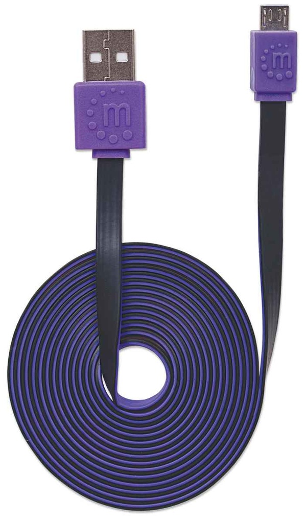 Cable Manhattan Plano USB 2.0 A - Micro USB 2.0 B 1 Metro