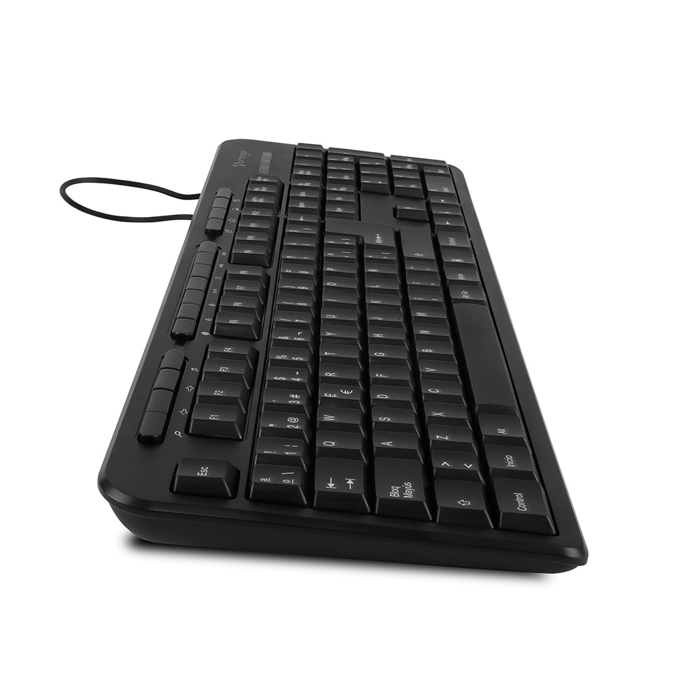 Teclado Vorago KB-204 USB 1.3m Ergonomico 15 Teclas Multimedia Español