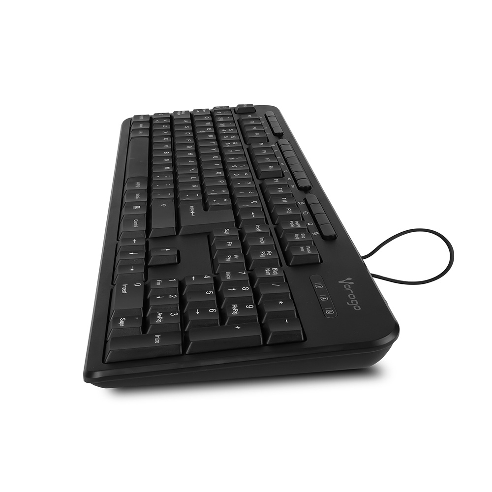 Teclado Vorago KB-204 USB 1.3m Ergonomico 15 Teclas Multimedia Español