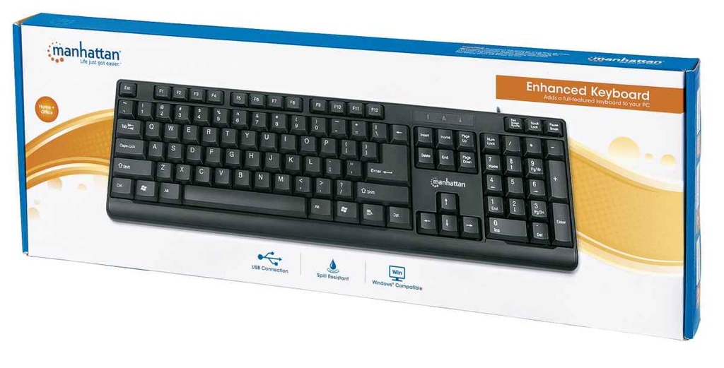 Teclado Manhattan 175708 Alámbrico USB 1.2 Metros Español