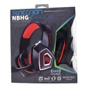 Audífonos Gamer Necnon NBHG-DRAGON Alámbrico 3.5mm Negro/Rojo