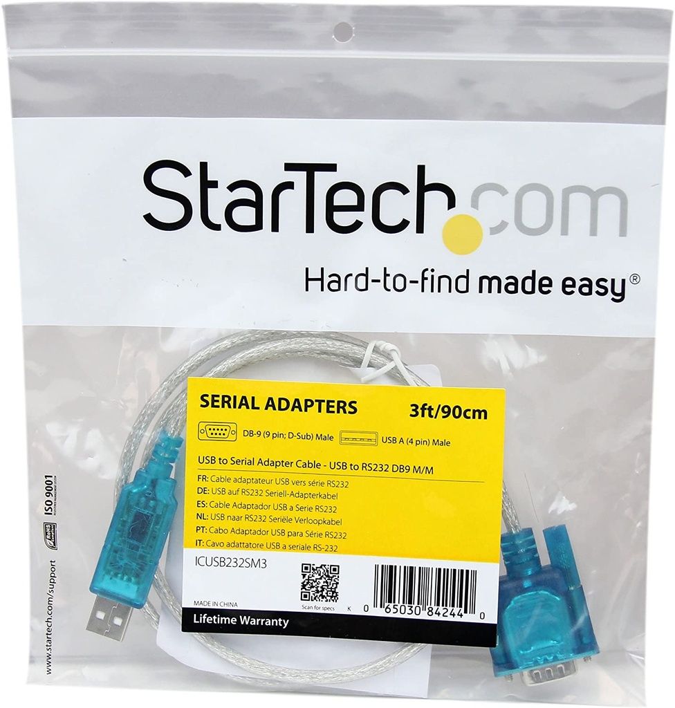 Cable Serial USB StarTech USB A Macho - DB9 Macho 90cm