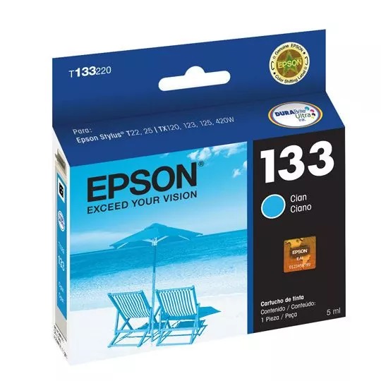 Cartucho Epson 133 Cyan 355 Páginas 8ml para t22, TX120, TX130