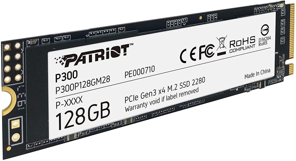 Unidad SSD M.2 Patriot P300 128GB 2280 PCIe 3.0 x4 p300p128gm28