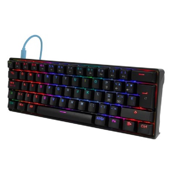 Teclado Mecánico Gamer Game Factor KBG560 RGB Switch Blue Alámbrico Español