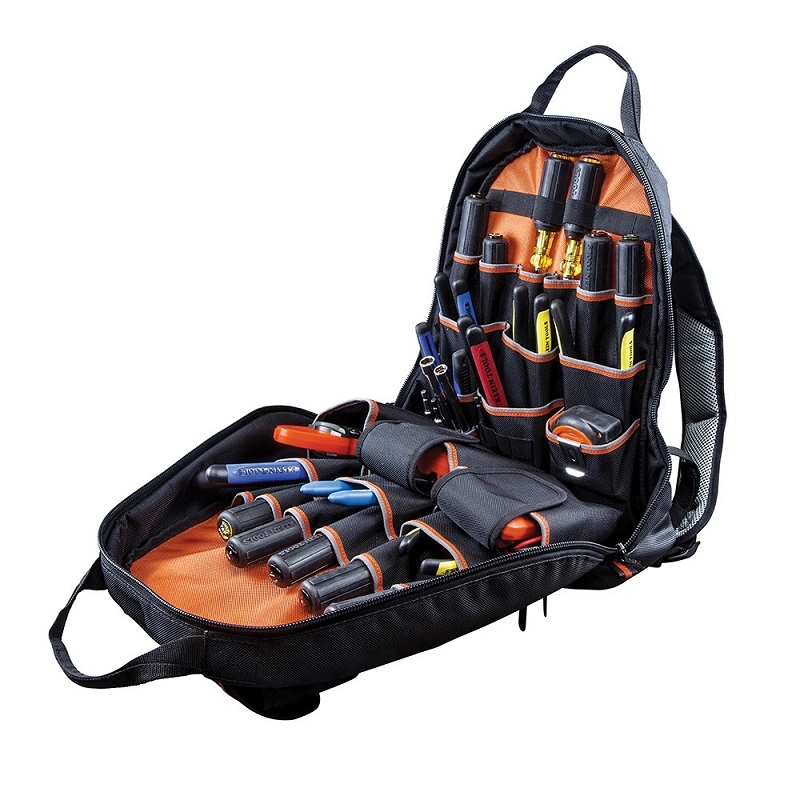 Mochila para Herramientas Tradesman Pro 35 Bolsillos Klein Tools Negro/Naranja