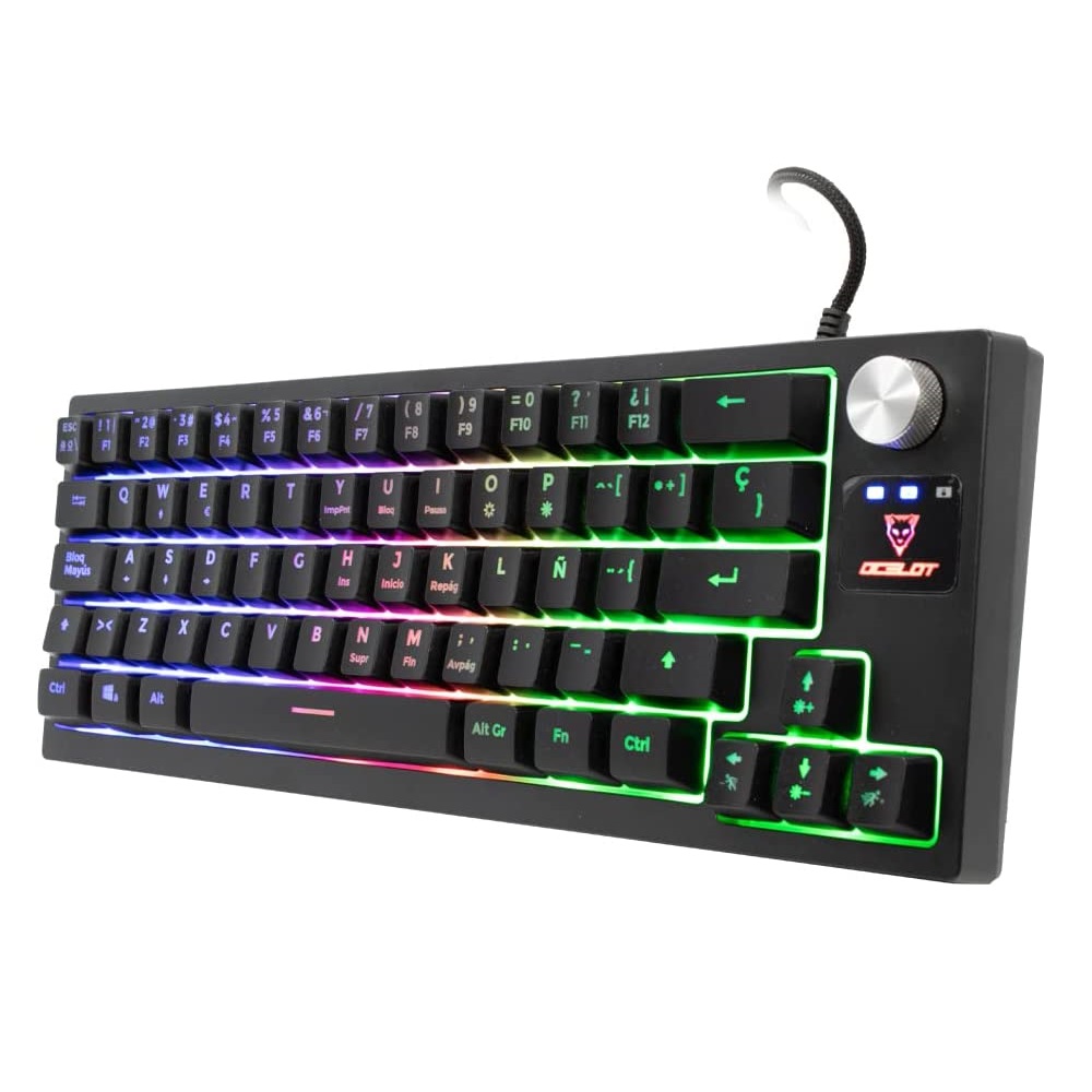 Teclado Gamer Ocelot Gaming OK-M60 RGB 60% Alámbrico Español