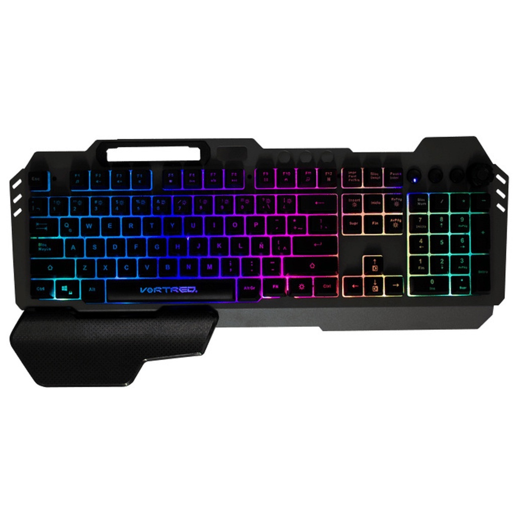 Teclado Gamer Perfect Choice V-930617 Holder RGB Alámbrico Español