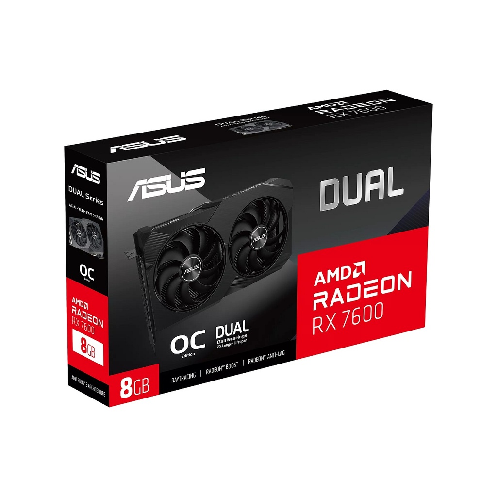 Tarjeta de Video Asus Dual RX 7600 8GB V2 GDDR6 PCI Express 4.0