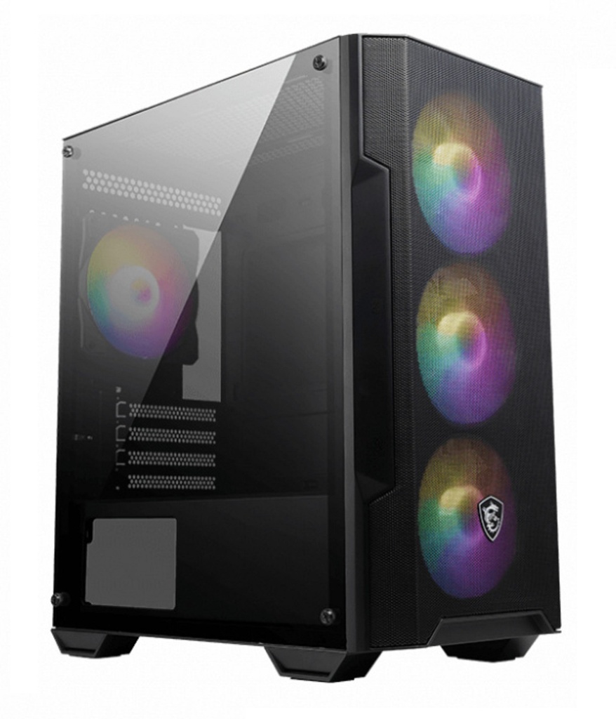 Gabinete MSI MAG FORGE M100A Con Ventana Micro ATX/Mini-ITX USB 2.0/3.0 Sin Fuente 4 Ventiladores RGB Instalados