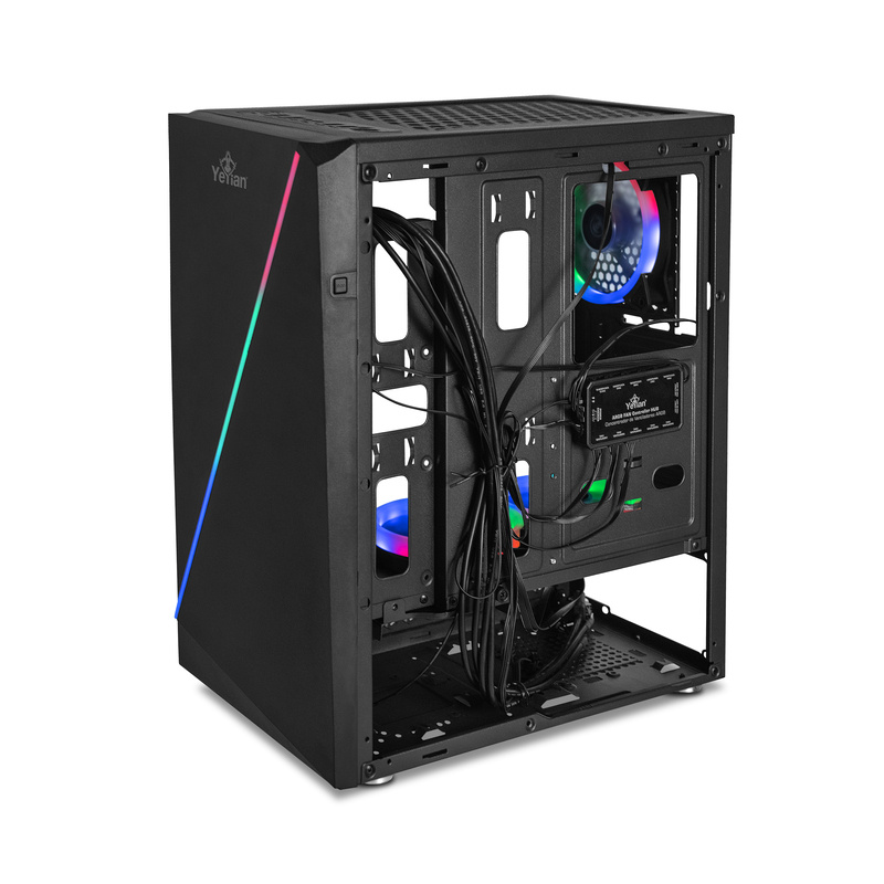 Gabinete Yeyian Crescent Master Con Ventana Midi Tower ATX/Micro-ATX/Mini-ITX USB 3.0 Sin Fuente 3 Ventiladores Instalados