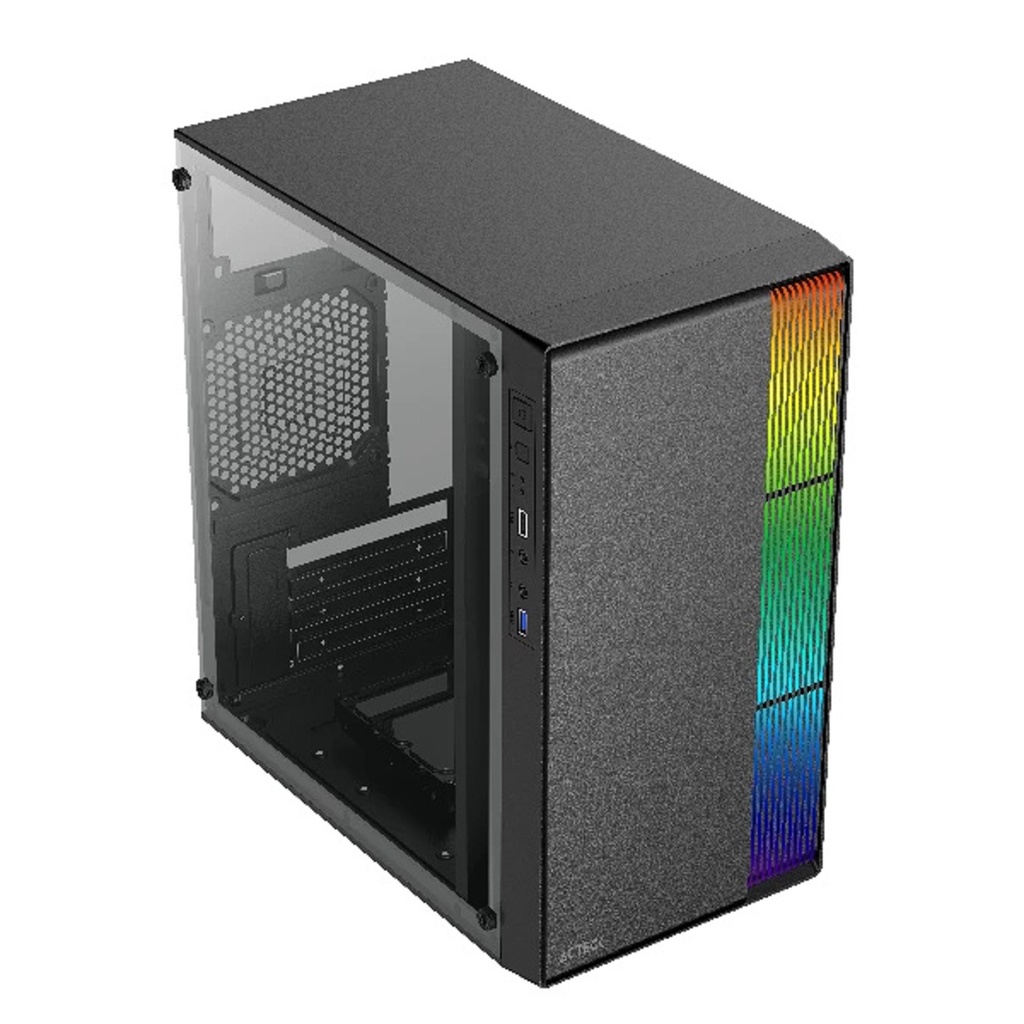 Gabinete Acteck Fusion II GI440 Con Ventana Micro Tower ATX/ITX/Micro ATX/Mini-ITX USB 2.0/3.0 Con Fuente 500W Sin Ventilador