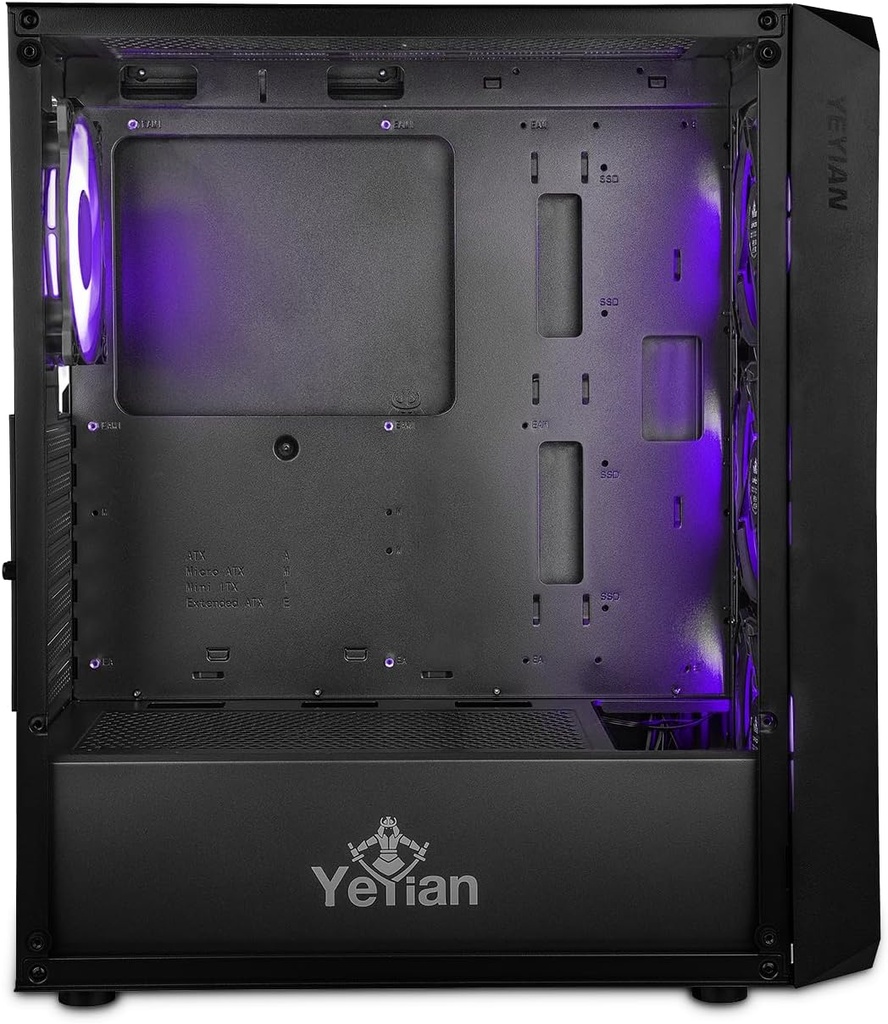 Gabinete Yeyian Lancer Con Ventana Midi-Tower ATX/Micro-ATX/Mini-ITX USB 3.0/2.0 Sin Fuente 4 Ventiladores ARGB Instalados