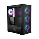 Gabinete Yeyian Dragoon Con Ventana Midi-Tower ATX/Micro-ATX/Mini-ITX USB 3.0/2.0 Sin Fuente 4 Ventiladores ARGB Instalados