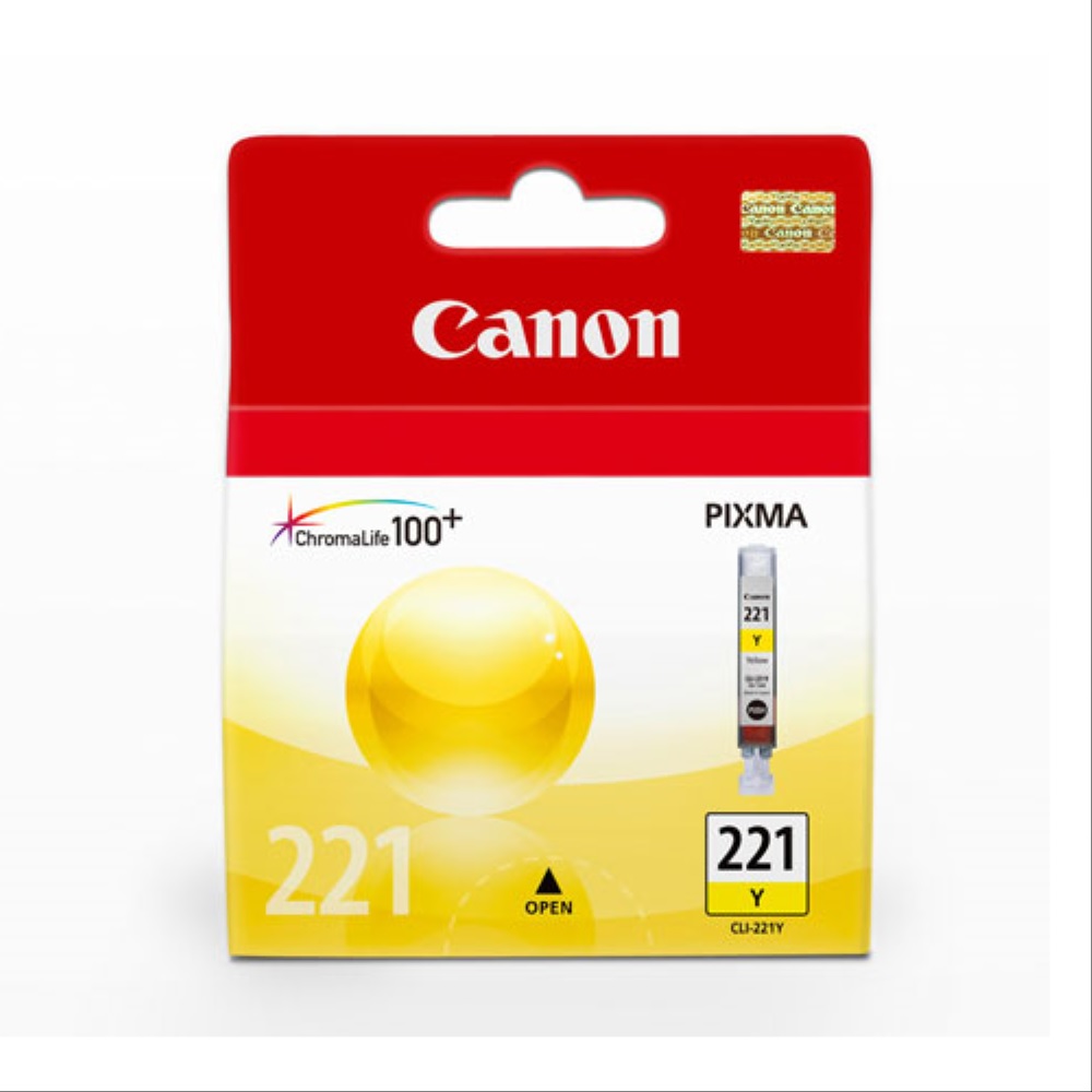 Cartucho De Tinta Canon CLI-221 Amarillo Rinde 530 Páginas