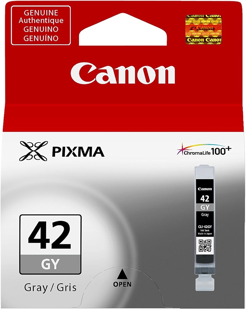 Tanque De Tinta Canon CLI-42GY Gris Para PIXMA PRO-100 Rinde 350 Páginas