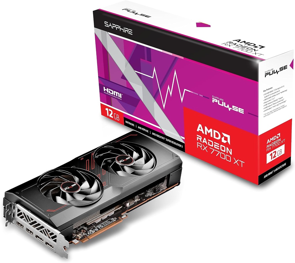 Tarjeta De Video AMD Radeon RX 7700 XT Sapphire Pulse 12GB GDDR6 2x HDMI 2x DisplayPort PCI Express 4.0