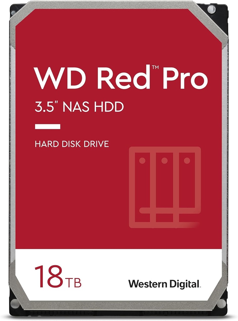 Disco Duro Para NAS Western Digital WD Red Pro 3.5'' Hasta 24 Bahías 18TB SATA III 6 Gbit/s 7200RPM 512MB Caché