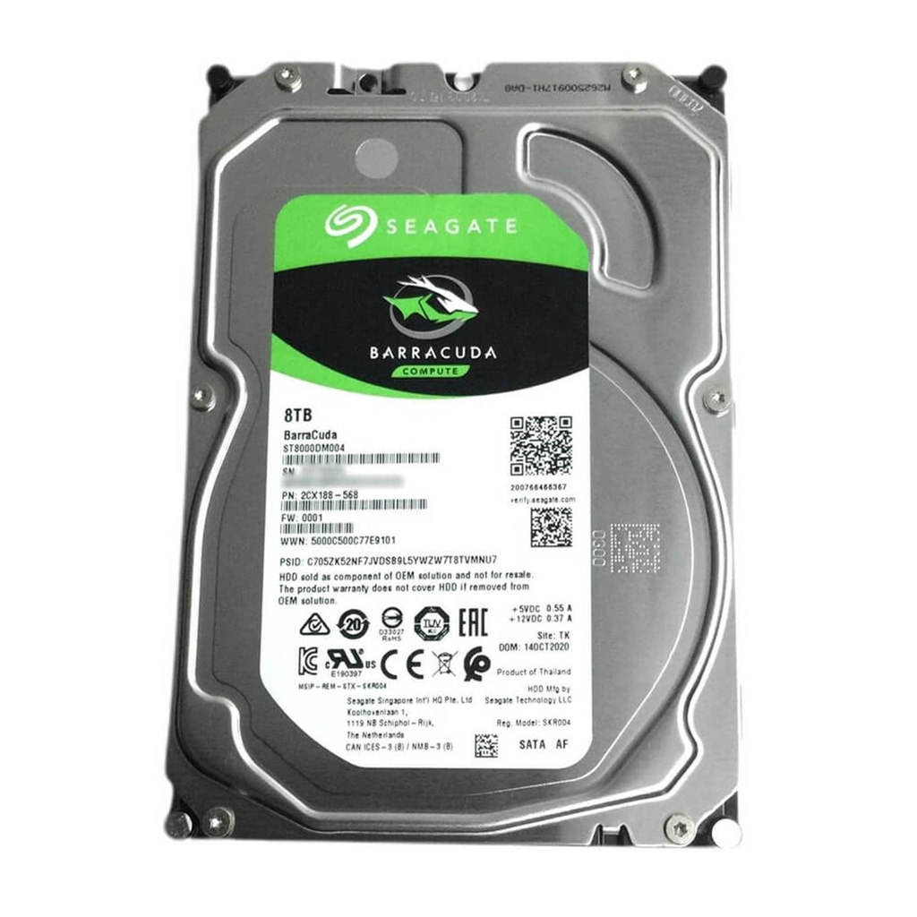 Disco Duro Interno Seagate Barracuda 3.5'' 8TB SATA III 6 Gbit/s 5400RPM 256MB Cache