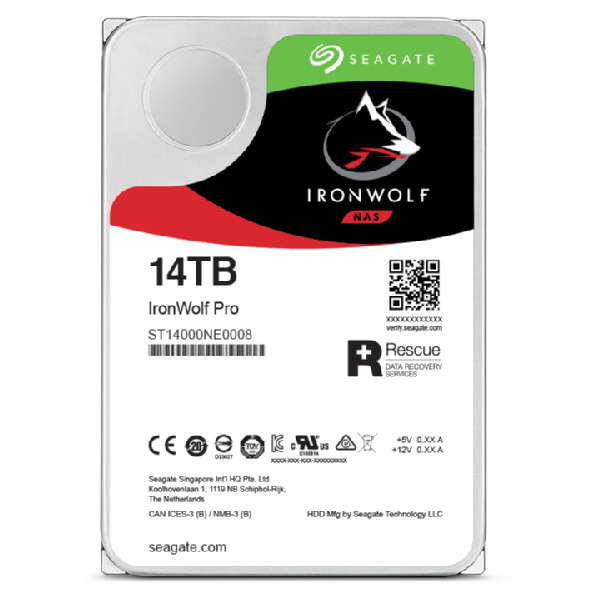 Disco Duro para NAS Seagate IronWolf Pro 3.5" de 1 a Bahías Ilimitadas 14TB SATA III 6Gbit/s 7200RPM 256MB Caché