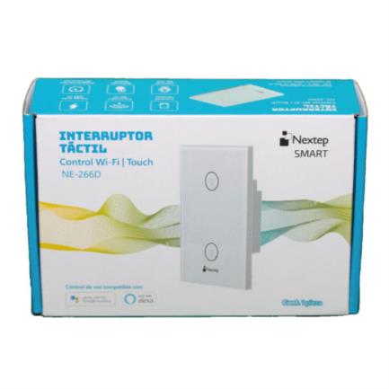 Interruptor de Luz Inteligente Nextep NE-266D 2 Botones WiFi