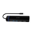 Hub Acteck USB-C 1x HDMI 1x DP 2x USB 3.0 1x USB-C 1x Micro SD 1x SD Negro