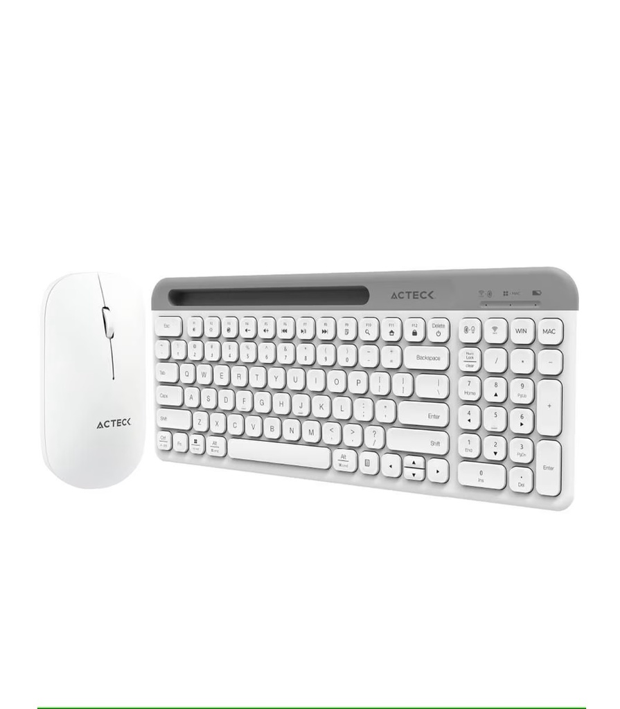 Kit Teclado y Mouse ACTECK VIRTUOS SILK MK720 Inalambrico USB-C Blanco AC-936262