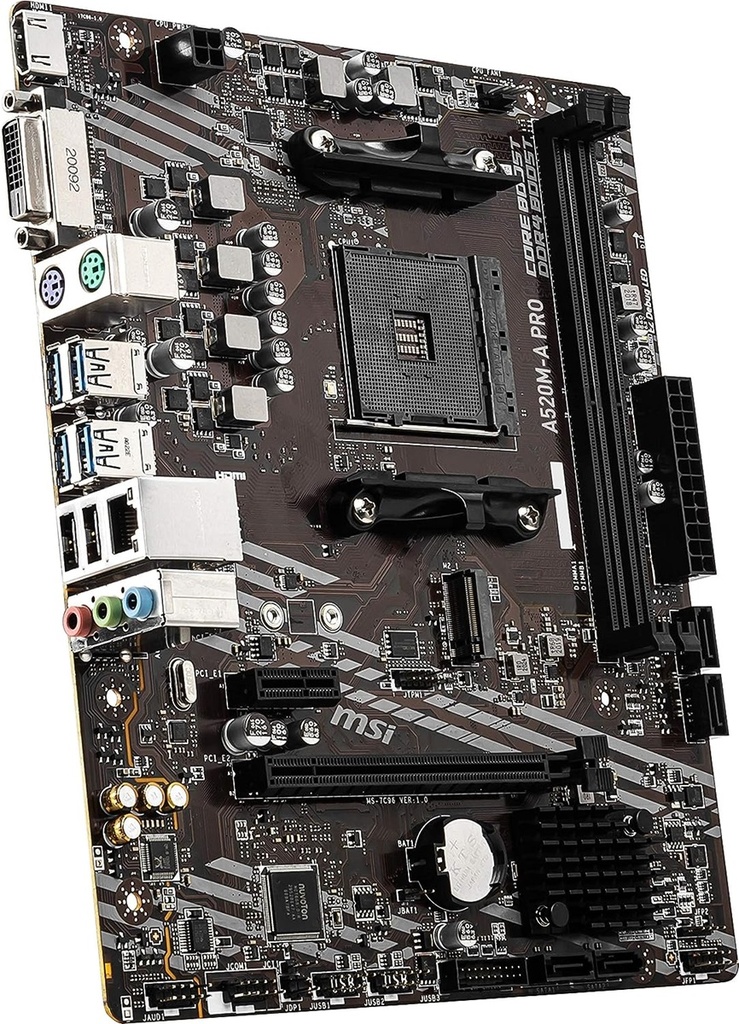 Motherboard MSI A520M-A PRO Socket AM4 MicroATX Soporta Procesadores Ryzen 5000 y 3000 y 4000G series