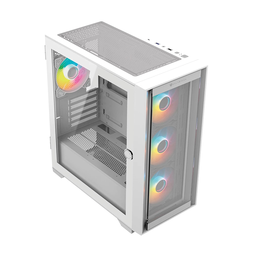 Gabinete Balam Rush Carbono Twin Mate 6000 con Ventana RGB Midi-Tower Micro-ATX/Mini-ITX USB 3.0/2.0 sin Fuente 4 Ventiladores RGB Instalados