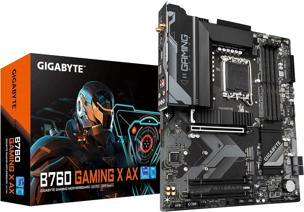 Tarjeta Madre Gigabyte B760 gaming x ax socket 1700 12a/13a ddr5 128gb sata 6gb/s pci-e 4.0/x16 1 