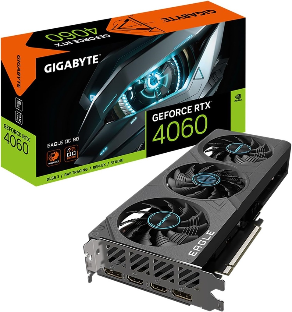 Tarjeta De Video Gigabyte NVIDIA GeForce RTX 4060 EAGLE OC 8G 8GB 128-bit GDDR6 PCI Express 4.0