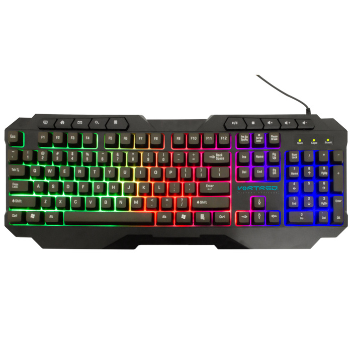 Kit Gamer de Teclado Mouse Audífonos y Mousepad Vortred Alámbrico USB