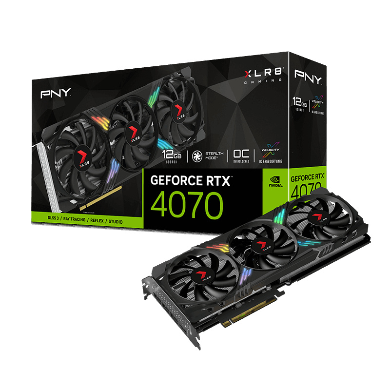 Tarjeta de video pny vcg407012tfxxpb1-o rtx 4070 tf argb oc