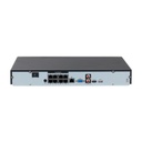 NVR de 8 Canales IP Dahua 8 Puertos PoE 8MP WizSense Smart H.265+/1 Ch de Reconocimiento Facial y FD