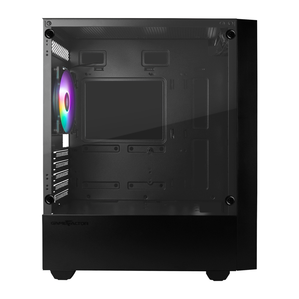 Gabinete Game Factor CSG503 MATX con Ventana LED RGB Mini Torre Micro ATX Mini ATX USB 2.0 y 3.0 sin Fuente 4 Ventiladores Instalados