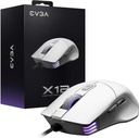 Mouse gamer evga x12 optico rgb 16000 dpi 8 botones alambrico cable usb ambidiestro blanco 905-w1-12wh-kr