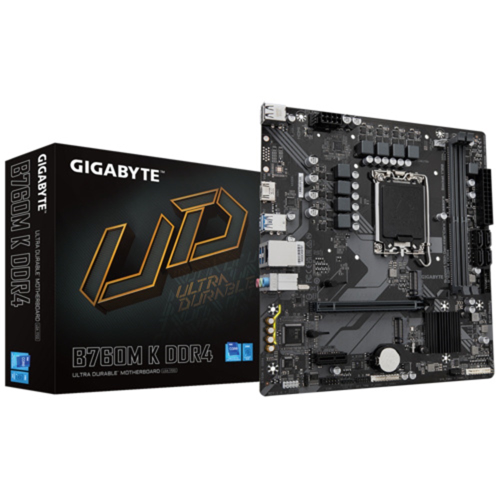 Tarjeta Madre Gigabyte B760M K 2xDDR4 128GB 5333Mhz PCIe 4.0 M.2 1xHDMI 1xDP S 1700 12th 13th 14th Gen mATX