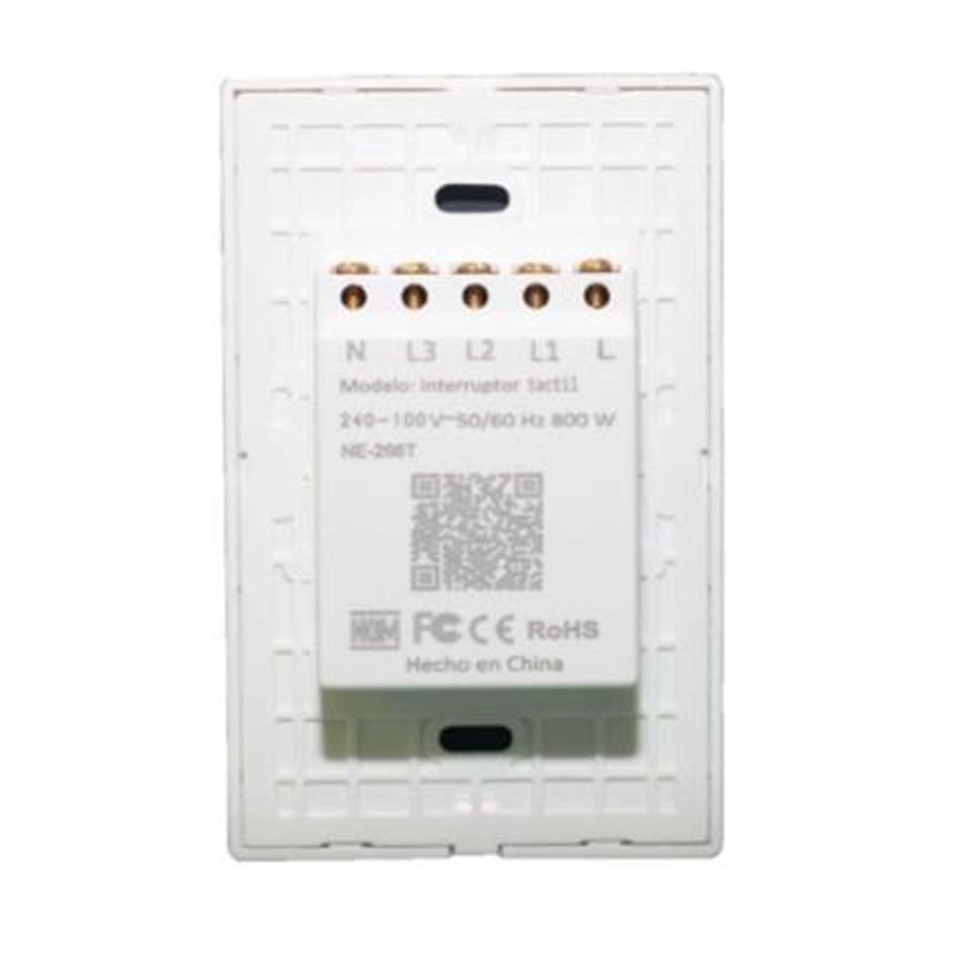 Interruptor de Luz Inteligente Nextep NE-266T 3 Botones WiFi