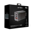 Cargador De Pared Acteck AC-935579 CP65W 65W 1x USB A 2x USB C