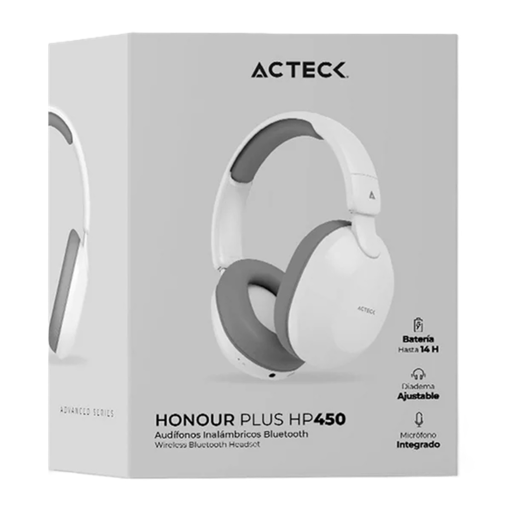 Audífonos con Micrófono Acteck AC-935630 Honour Plus HP450 Bluetooth Inalámbrico USB-C