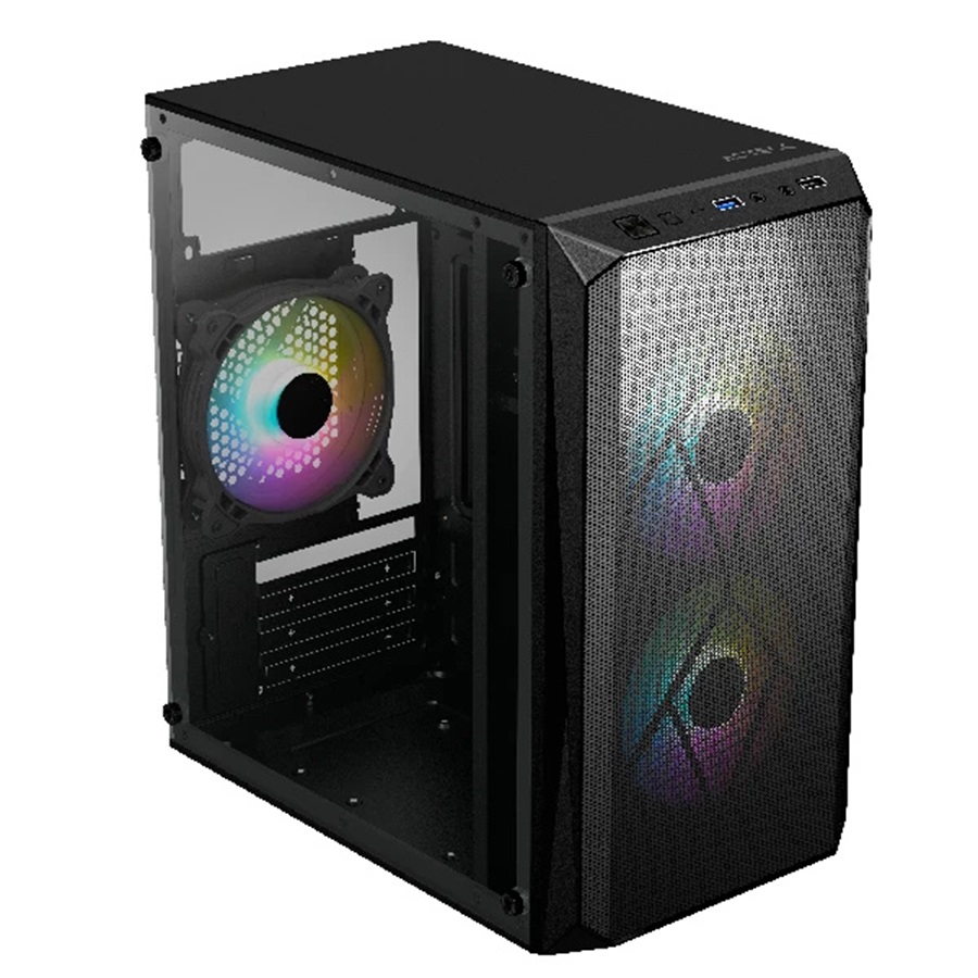 Gabinete Acteck Doom GI630 Con Ventana Micro-Tower Micro-ATX/Mini-ITX USB 3.0/2.0 Con Fuente De 500W 3 Ventiladores RGB Instalados