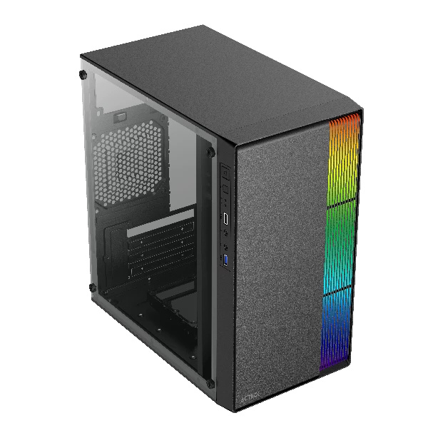 Gabinete Acteck Fusion II GI440 Con Ventana Micro Tower Micro ATX/Mini-ITX USB 2.0/3.0 Con Fuente 500W Sin Ventiladores