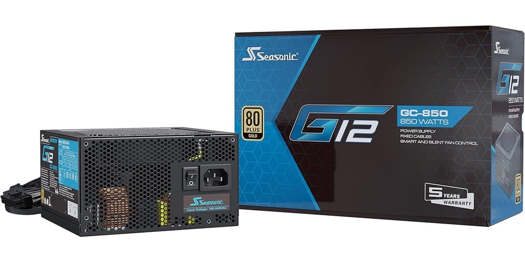 Fuente de Poder Seasonic G12-GC 80 PLUS Gold 20+4 pin ATX 120mm 850W