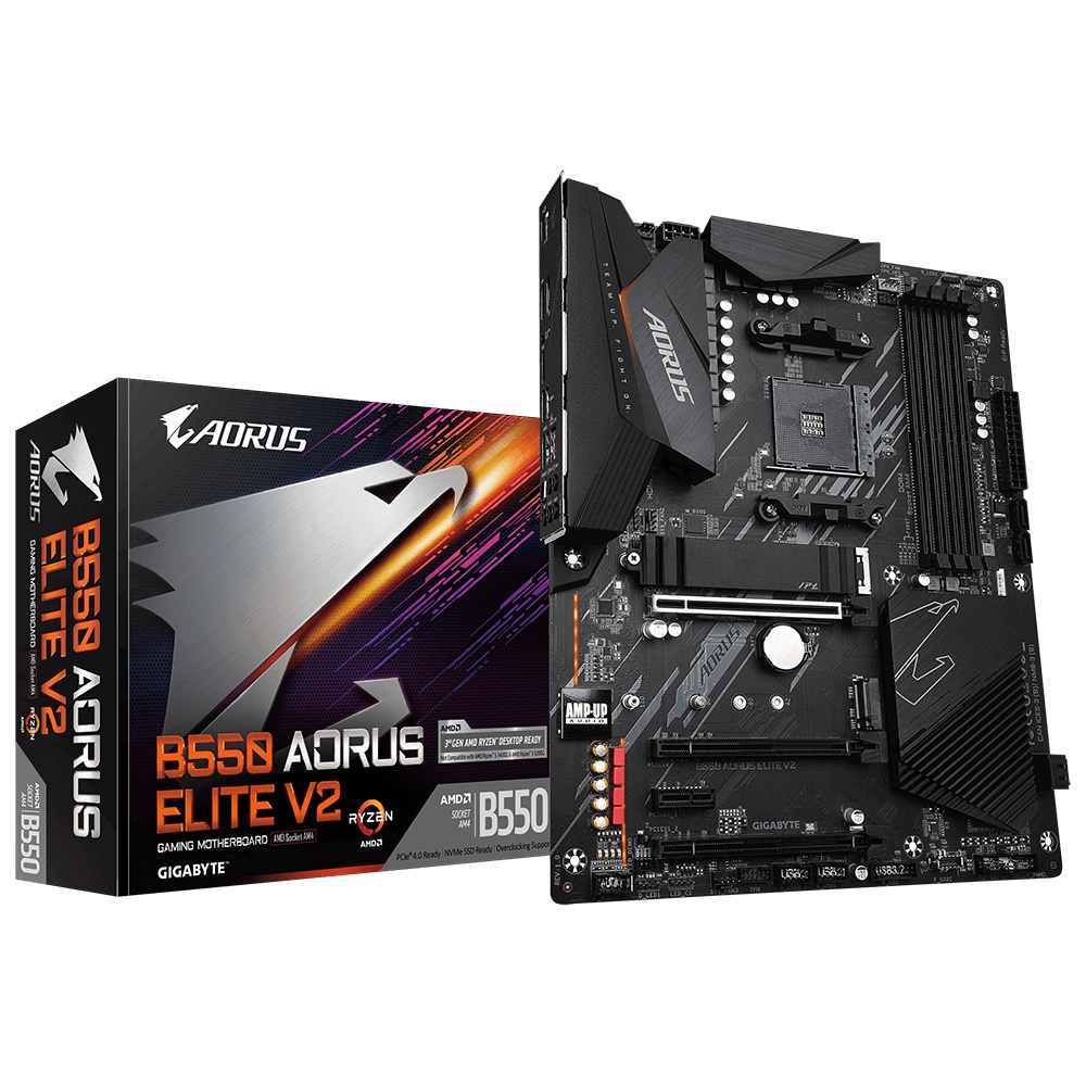 Tarjeta Madre Gigabyte B550 Aorus Elite V2 AM4 ATX 4x DDR4 2x M.2 PCIe 4.0